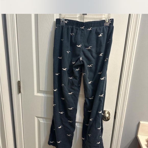 Hollister Navy Blue Pajama Pants with White Seagull Print (logo) - Picture 2 of 5